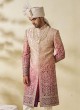 Heavy Embroidered Velvet Sherwani In Purple